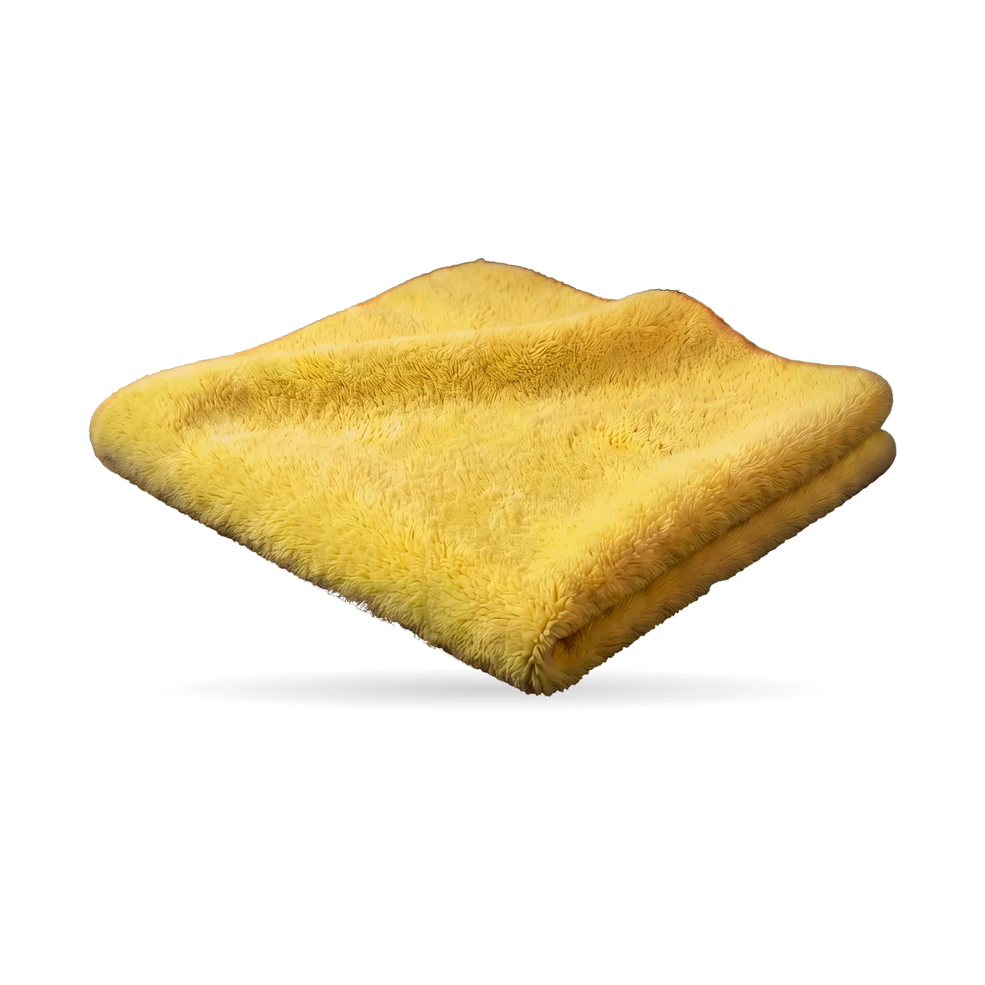 Ściereczka bezszwowa z mikrofibry żółta 40 × 40 cm, 500 g/m², zdjęcie produktu na białym tle